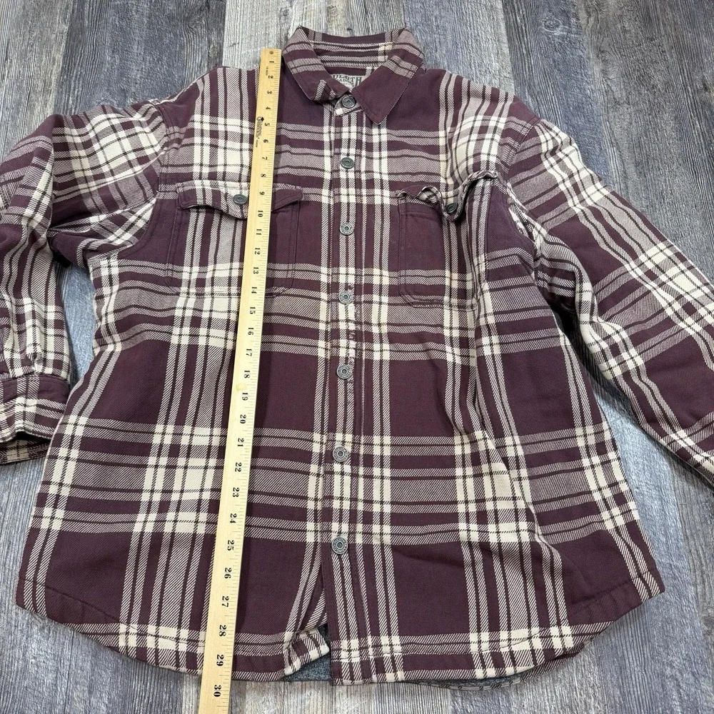 Duluth Trading Co Relaxed Fit Fleece‎ Lined Plaid Shirt Jacket Men's Large